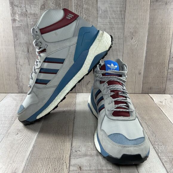 Adidas Mens 10.5 Human Made X Marathon Free Hiker Shoes Clear Onix Burgundy Gray - Picture 2 of 16